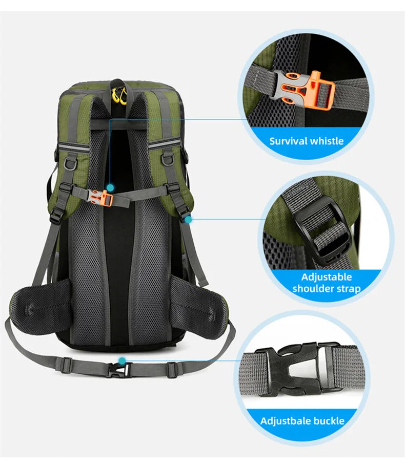 50L Waterproof Travel Backpack – Large Hiking & Camping Rucksack for Men